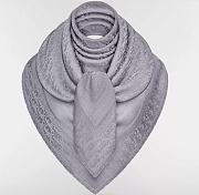 Dior Oblique Shawl Gray Wool, Silk and Cashmere scarf - size 140 x 142 cm - 3