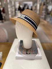 DIOR New Paper Woven Hat with Embroidered Logo - 4