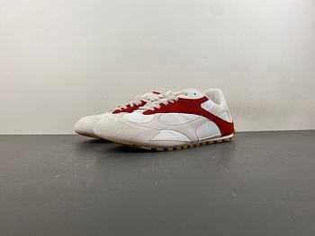 Bottega Veneta off-white and red suede sneaker