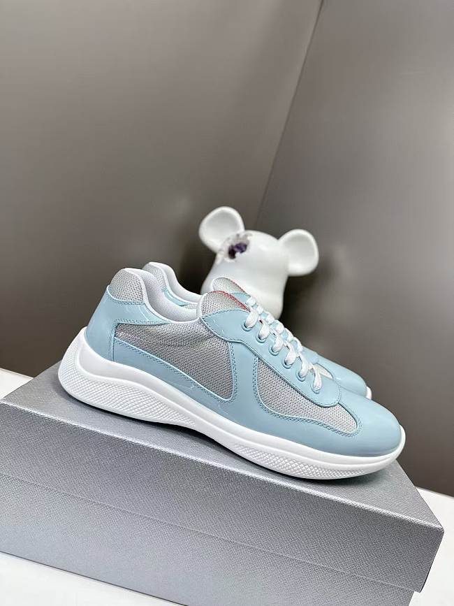 Light Blue Prada America's Cup biker fabric sneakers - 1