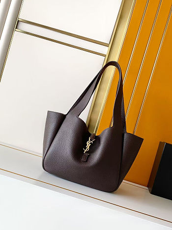 YSL LE 5 À 7 BEA in grained leather in Brown size 28-47×23×13cm