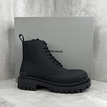 Balenciaga Strike Leather Combat Boot black