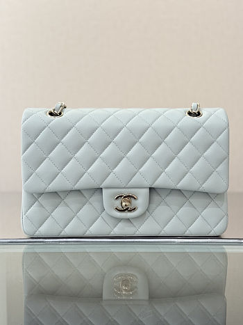 Chanel classic flap bag – light blue size 25cm 
