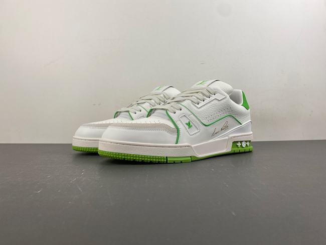 LV trainer, white, grey, and green - 1