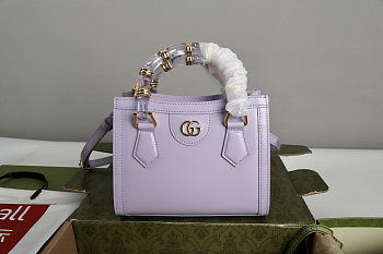 Gucci Diana  Leather Tote Bag in Purple size 20x16x10cm