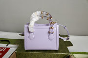 Gucci Diana  Leather Tote Bag in Purple size 20x16x10cm - 6