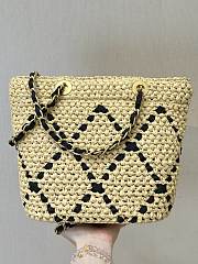 Chanel Coco Beach quilted straw tote size 26 × 54 × 18 cm - 4