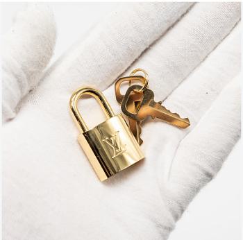 LV speedy lock and key - golden 