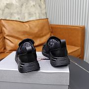 Prada Black Prax Mesh Fabric And Leather Loafers - 3