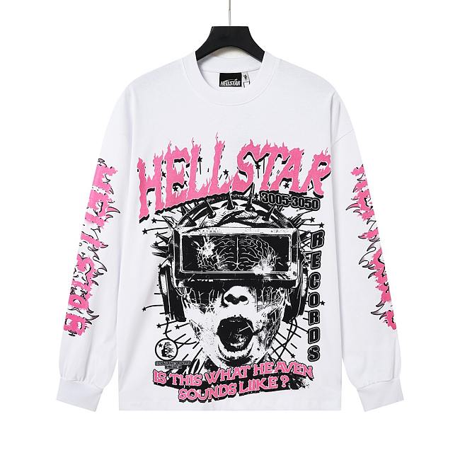 Buy Hellstar Pixel Long-Sleeve Tee 'White'  - 1